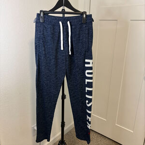 Hollister Navy Logo Side Jogger Sweatpants Drawstring Waist Cozy Lounge Active S